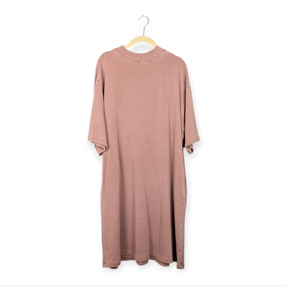 Free People FP Movement Dusty Rose Short Sleeve Terry T-Shirt Dress Size S